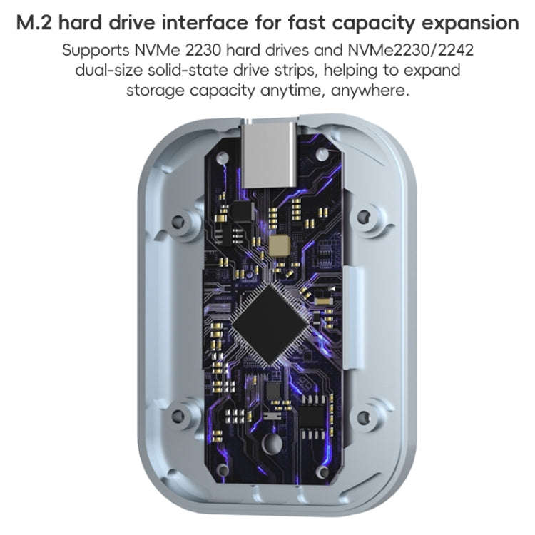 YCE-V195B USB-C / Type-C Female to M.2 NVMe SSD Magnetic Hard Drive Enclosure(Grey)