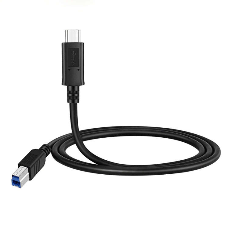 USB-C / Type-C3.1 to USB3.0 Male Square Port Printer Extension Data Cable, Length:1m(Black)