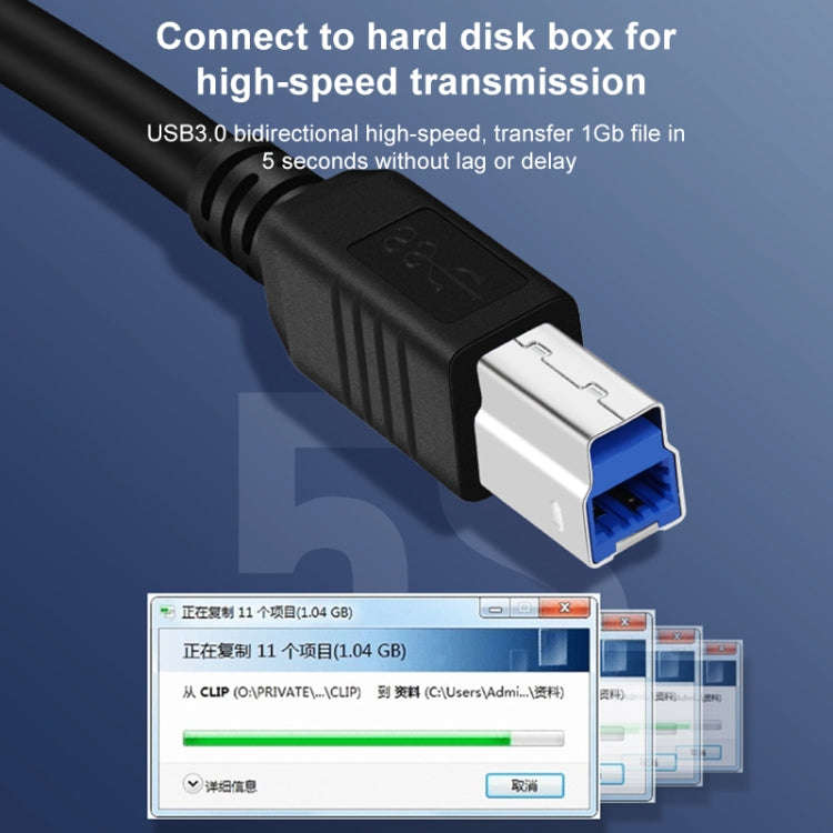 USB-C / Type-C3.1 to USB3.0 Male Square Port Printer Extension Data Cable, Length:1m(Black)