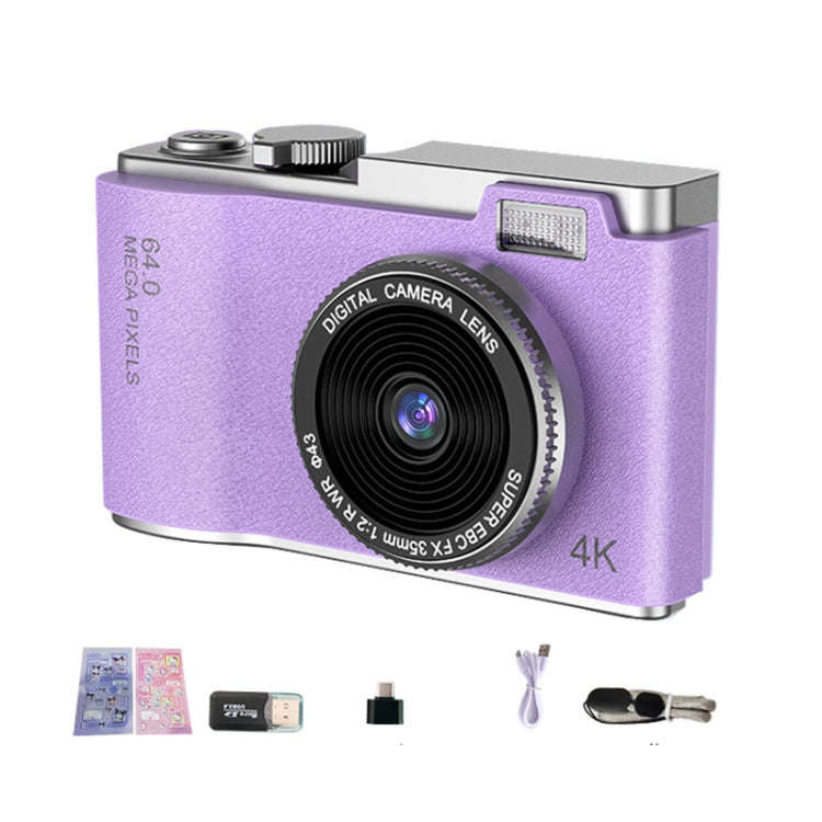 LK003 2.4 inch Dual-lens 4K HD CCD Camera Retro Kids Camera(Purple)