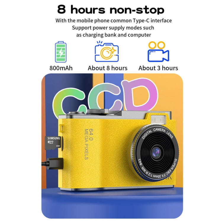 LK003 2.4 inch Dual-lens 4K HD CCD Camera Retro Kids Camera(Pink)
