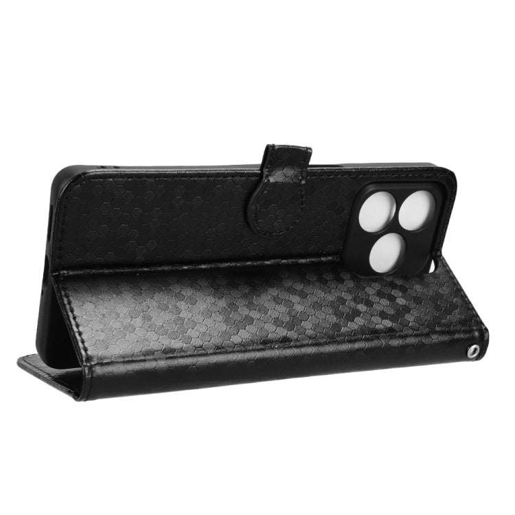 For Ulefone Note 18 Ultra Honeycomb Dot Texture Leather Phone Case(Black)