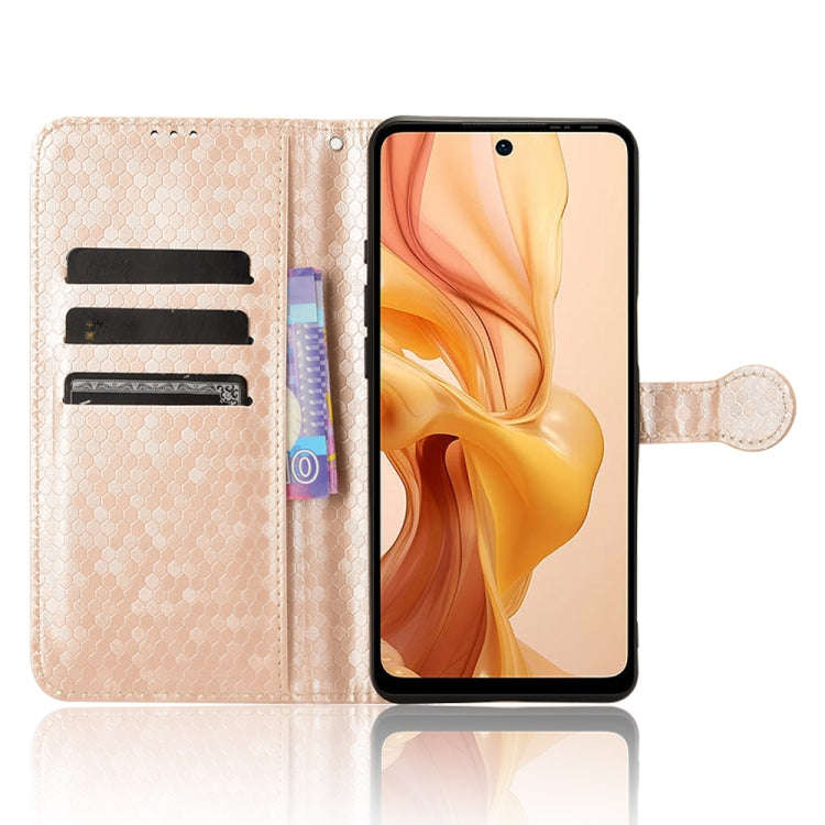 For Ulefone Note 18 Ultra Honeycomb Dot Texture Leather Phone Case(Gold)