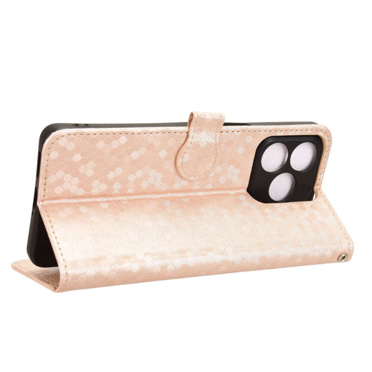 For Ulefone Note 18 Ultra Honeycomb Dot Texture Leather Phone Case(Gold)