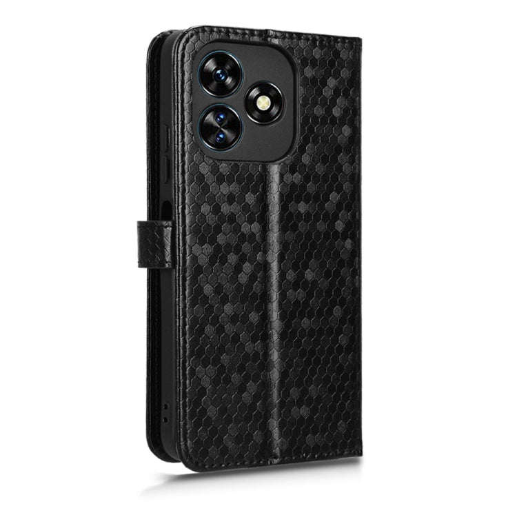 For Oukitel C51 Honeycomb Dot Texture Leather Phone Case(Black)
