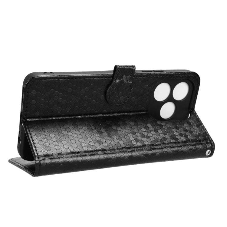 For Oukitel C51 Honeycomb Dot Texture Leather Phone Case(Black)