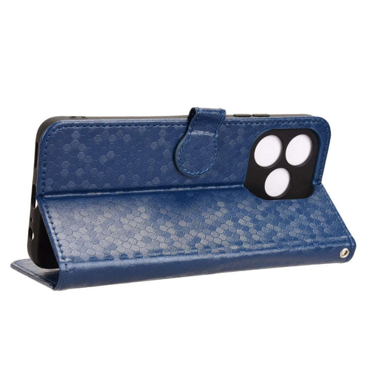 For Oukitel C51 Honeycomb Dot Texture Leather Phone Case(Blue)