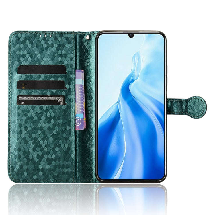 For Oukitel C51 Honeycomb Dot Texture Leather Phone Case(Green)