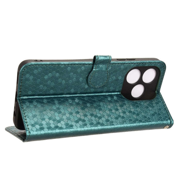 For Oukitel C51 Honeycomb Dot Texture Leather Phone Case(Green)