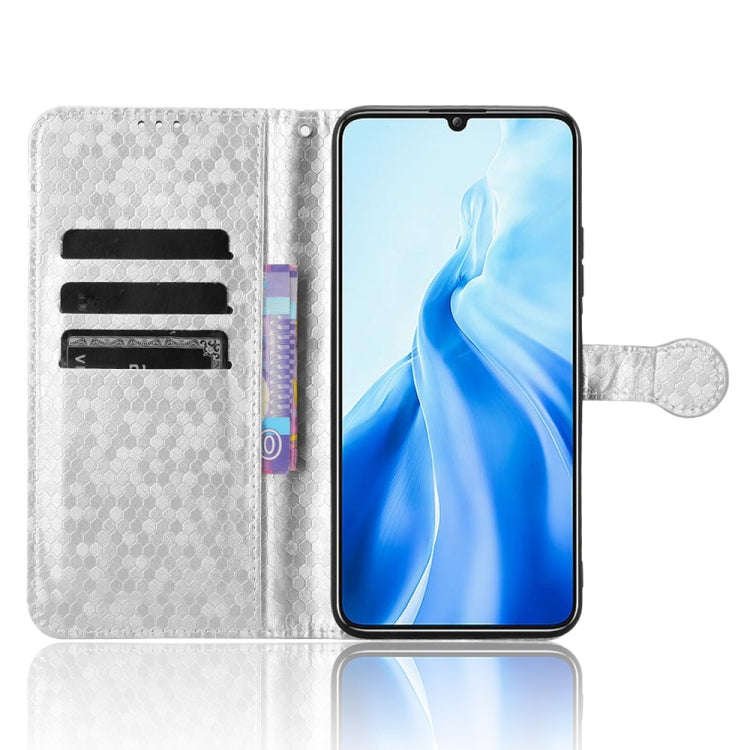 For Oukitel C51 Honeycomb Dot Texture Leather Phone Case(Silver)