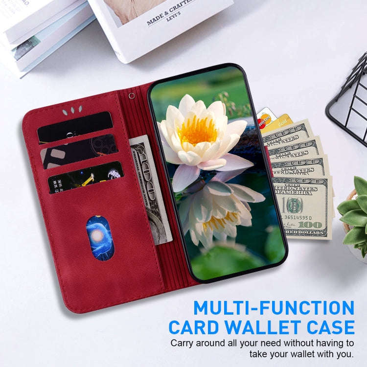 For Tecno Camon 30 Pro Lotus Embossed Leather Phone Case(Red)