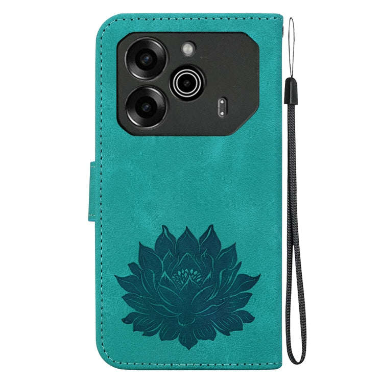 For Tecno Pova 6 / Pova 6 Pro Lotus Embossed Leather Phone Case(Green)