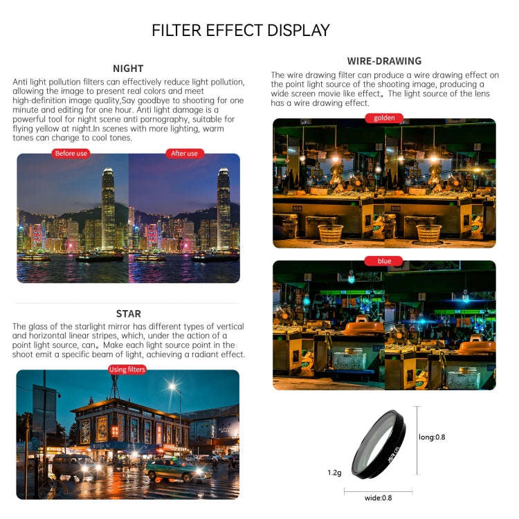 For Insta360 GO 3S JUNESTAR Camera Lens Filter, Filter:ND8