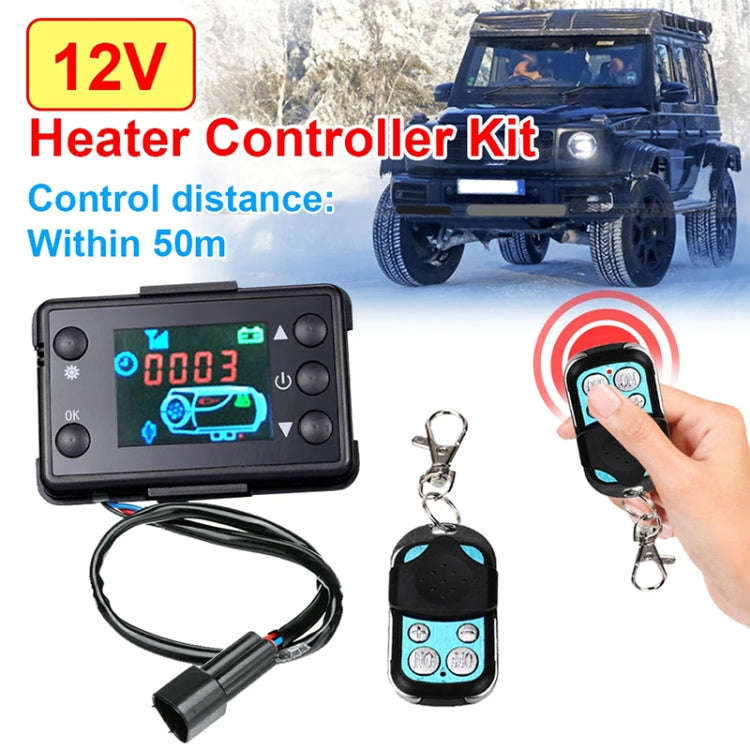 Car 12V / 24V Parking Heater LCD Monitor Switch with Remote Controller(Black)