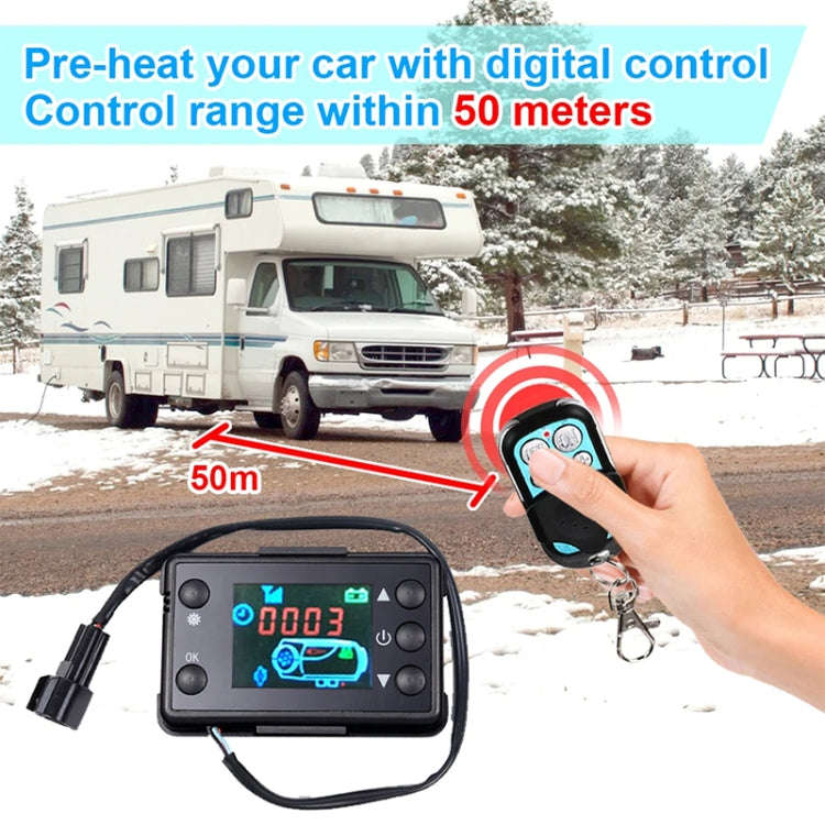 Car 12V / 24V Parking Heater LCD Monitor Switch with Remote Controller(Black)