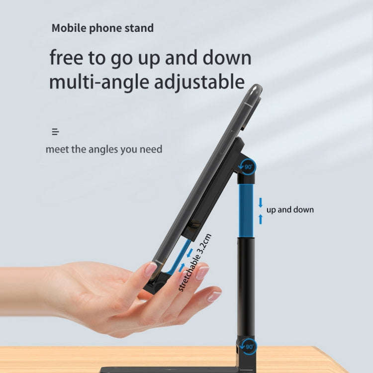 T6 2 in 1 Portable Folding Stand Wireless Charging, Style:Single Charge(Black)