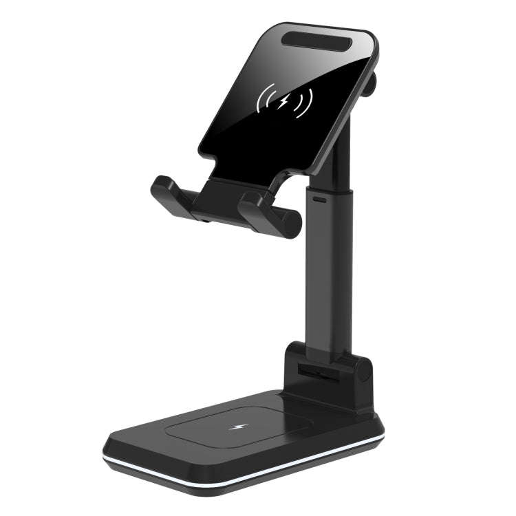 T6 2 in 1 Portable Folding Stand Wireless Charging, Style:Double Charge(Black)