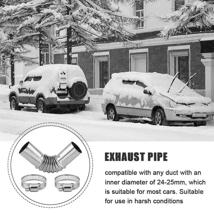 Car Parking Heater 13cm Elbow Stainless Steel Threaded Exhaust Tube Connector(Silver)