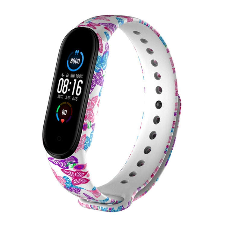 For Xiaomi Mi Band 5 TPU Watch Band(Butterflies)