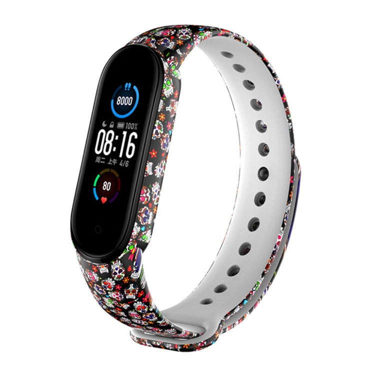 For Xiaomi Mi Band 5 TPU Watch Band(Colorful Skull)