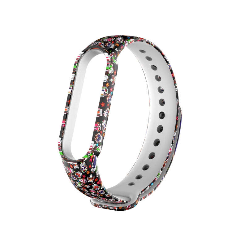 For Xiaomi Mi Band 5 TPU Watch Band(Colorful Skull)