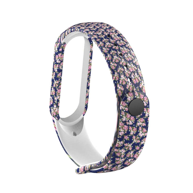 For Xiaomi Mi Band 5 TPU Watch Band(Blue Rose)