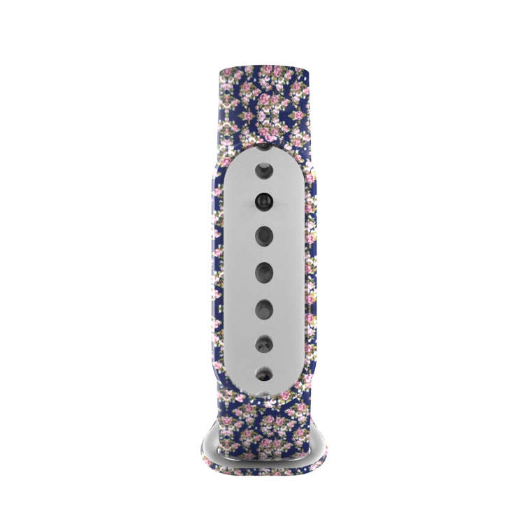 For Xiaomi Mi Band 5 TPU Watch Band(Blue Rose)