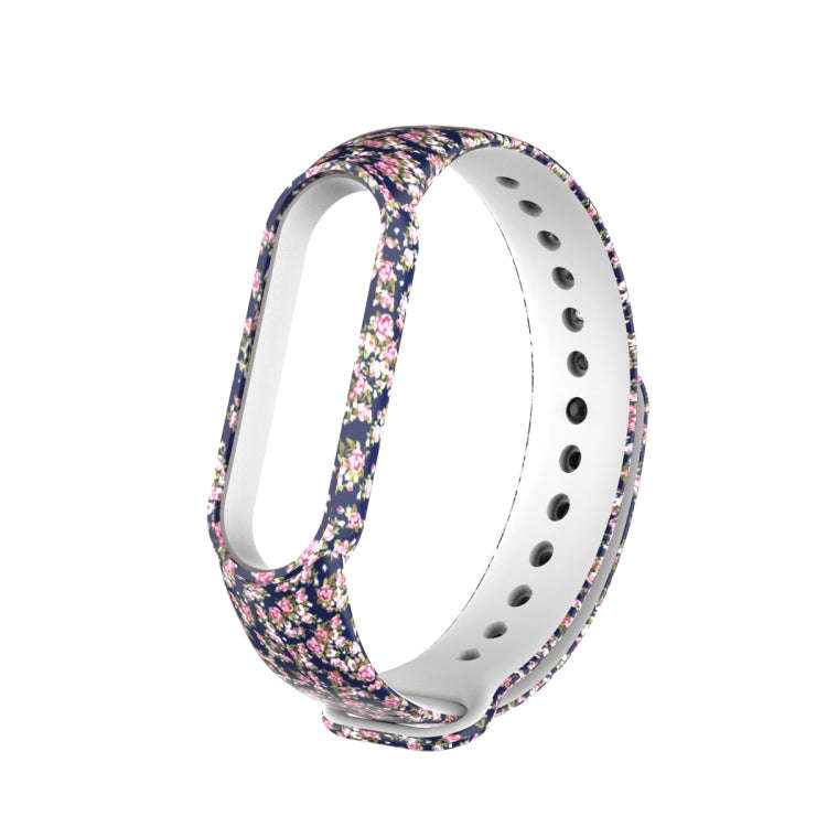 For Xiaomi Mi Band 5 TPU Watch Band(Blue Rose)