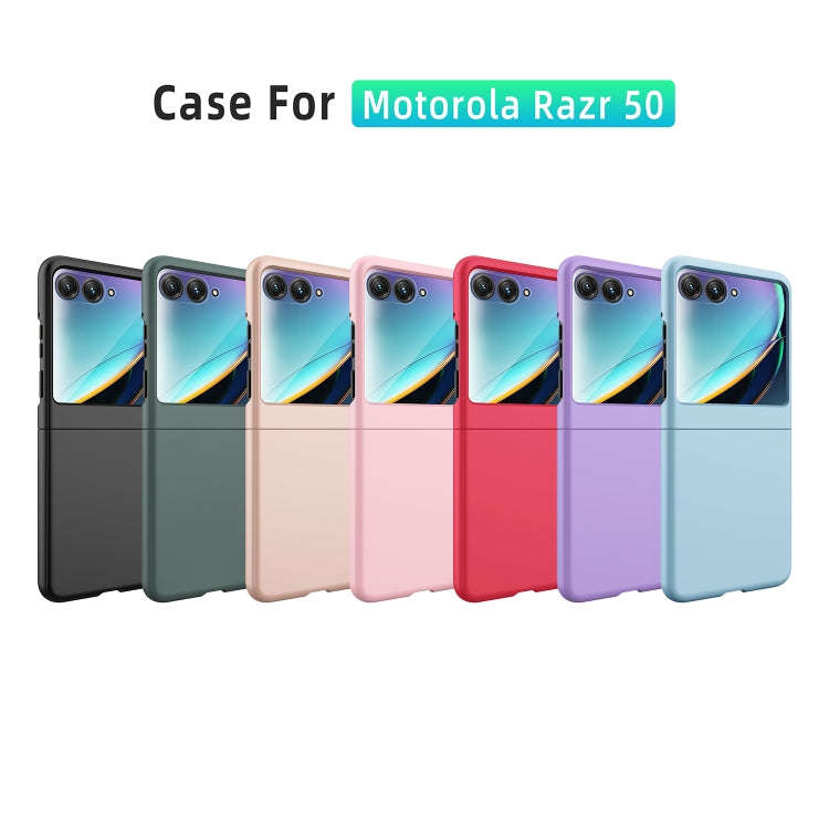 For Motorola Razr 50 Skin Feel Oil Spray Integrated PC Phone Case(Pink)