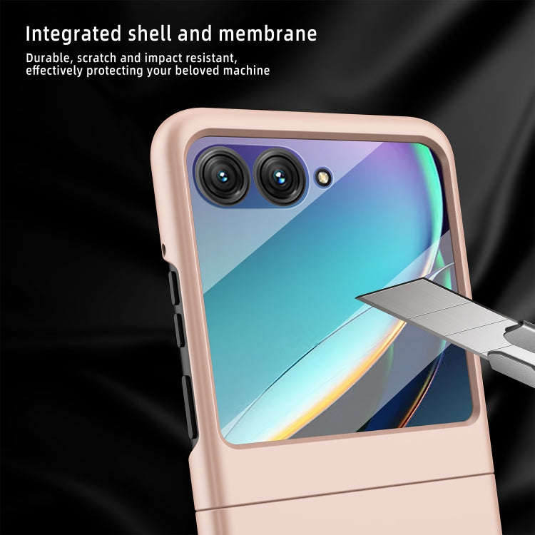 For Motorola Razr 50 Skin Feel Oil Spray Integrated PC Phone Case(Gold)