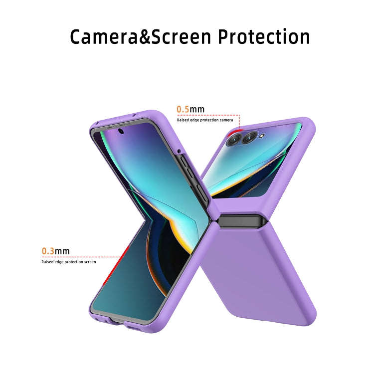 For Motorola Razr 50 Skin Feel Oil Spray Integrated PC Phone Case(Purple)