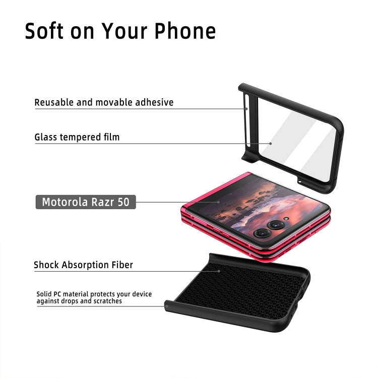 For Motorola Razr 50 Skin Feel Oil Spray Integrated PC Phone Case(Red)