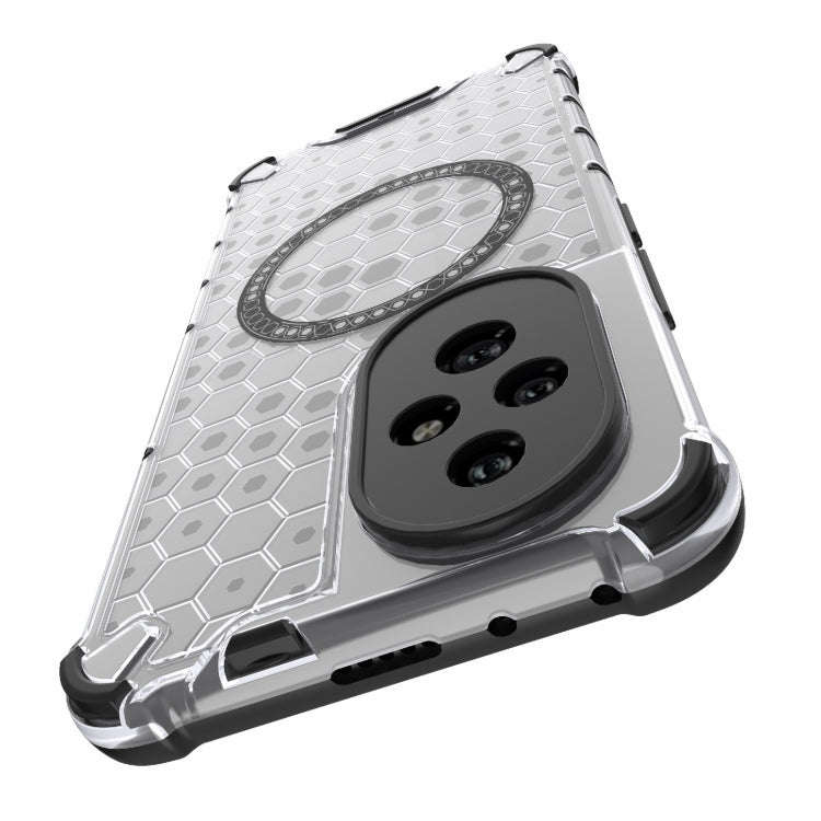 For Honor 200 Honeycomb Magnetic Ring Shockproof Phone Case(Green)