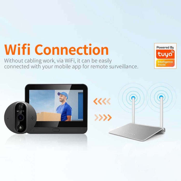 ESCAM C89 1080P 4.3 inch Smart Digital Door Viewer, Support Wide Angle PIR & Night Vision Photo(S...