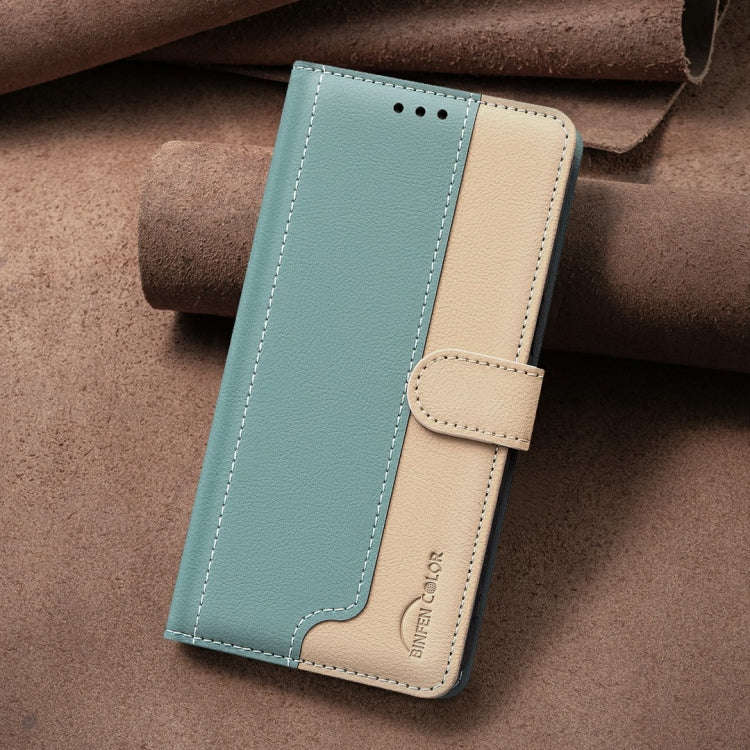 For Infinix Hot 50 4G Color Matching RFID Anti-theft Leather Phone Case(Green)