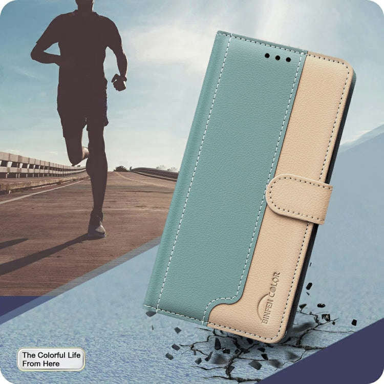 For Infinix Hot 50 4G Color Matching RFID Anti-theft Leather Phone Case(Green)