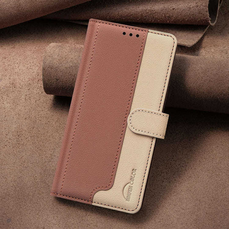 For Infinix Hot 50 4G Color Matching RFID Anti-theft Leather Phone Case(Brown)