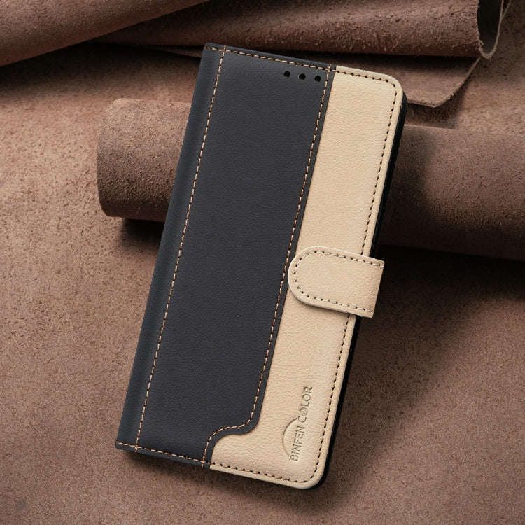 For Infinix Hot 50 4G Color Matching RFID Anti-theft Leather Phone Case(Black)
