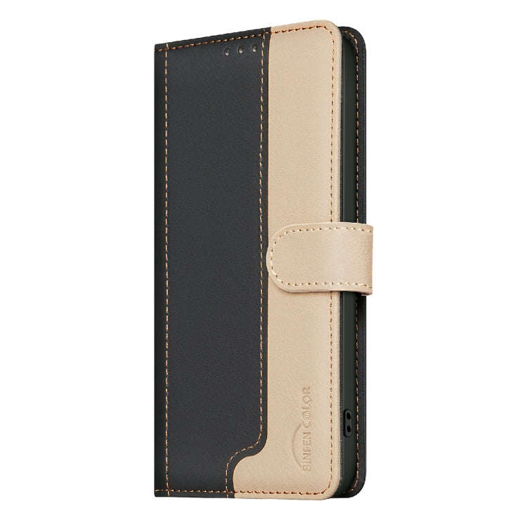For Infinix Hot 50 4G Color Matching RFID Anti-theft Leather Phone Case(Black)