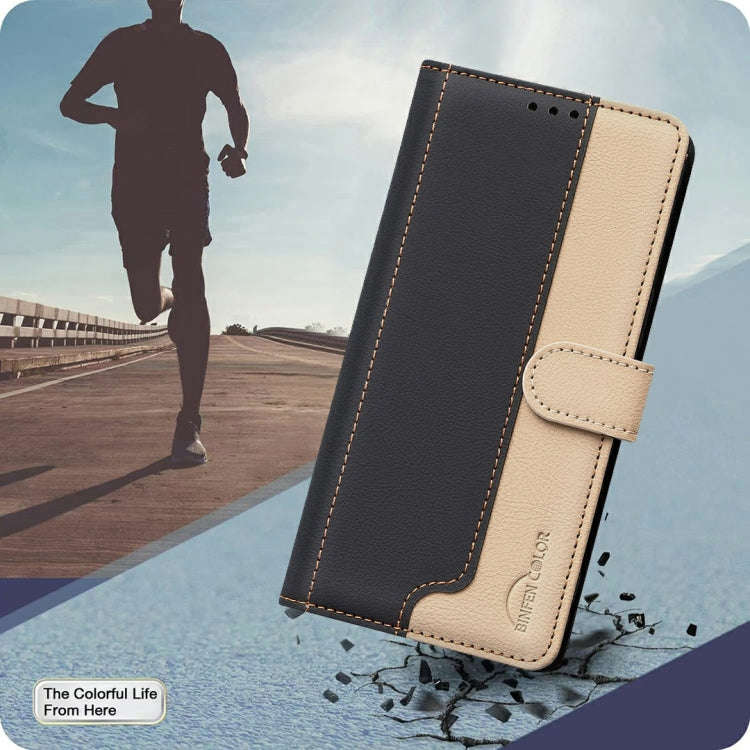 For Infinix Hot 50 4G Color Matching RFID Anti-theft Leather Phone Case(Black)