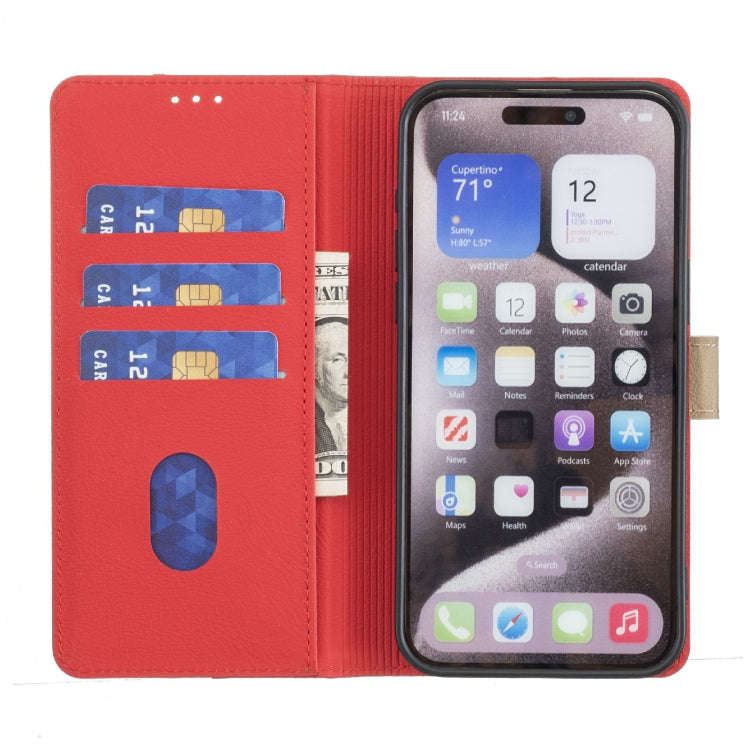 For Infinix Hot 50 4G Color Matching RFID Anti-theft Leather Phone Case(Red)