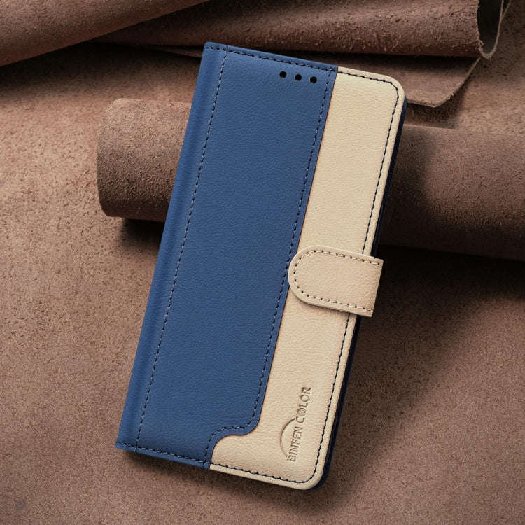 For Infinix Hot 50 4G Color Matching RFID Anti-theft Leather Phone Case(Blue)