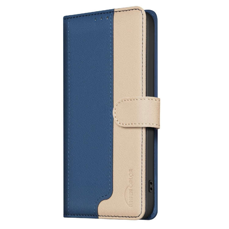 For Infinix Hot 50 4G Color Matching RFID Anti-theft Leather Phone Case(Blue)