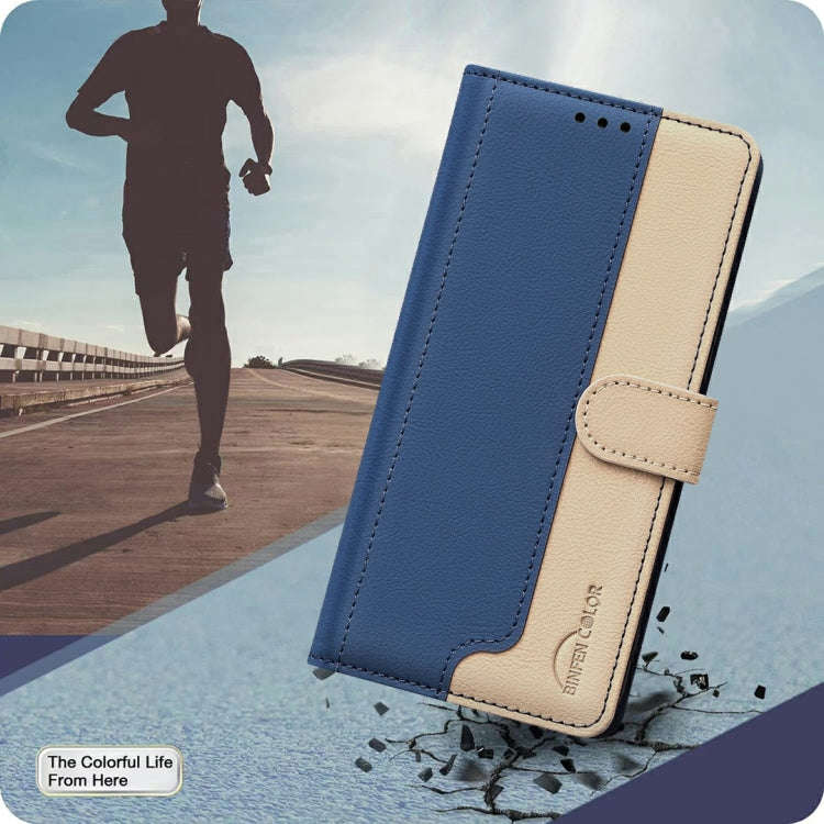 For Infinix Hot 50 4G Color Matching RFID Anti-theft Leather Phone Case(Blue)