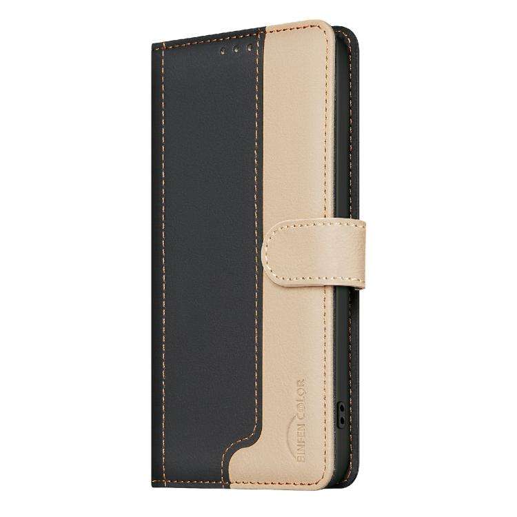 For Infinix Smart 10 4G Color Matching RFID Anti-theft Leather Phone Case(Black)