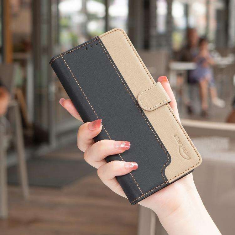 For Infinix Smart 10 4G Color Matching RFID Anti-theft Leather Phone Case(Black)