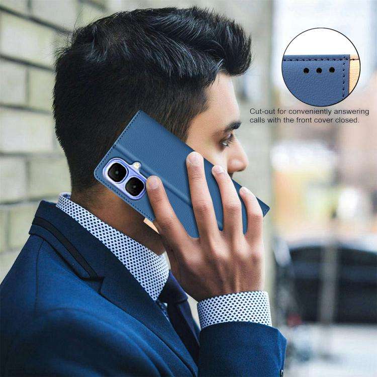 For Infinix Smart 10 4G Color Matching RFID Anti-theft Leather Phone Case(Blue)