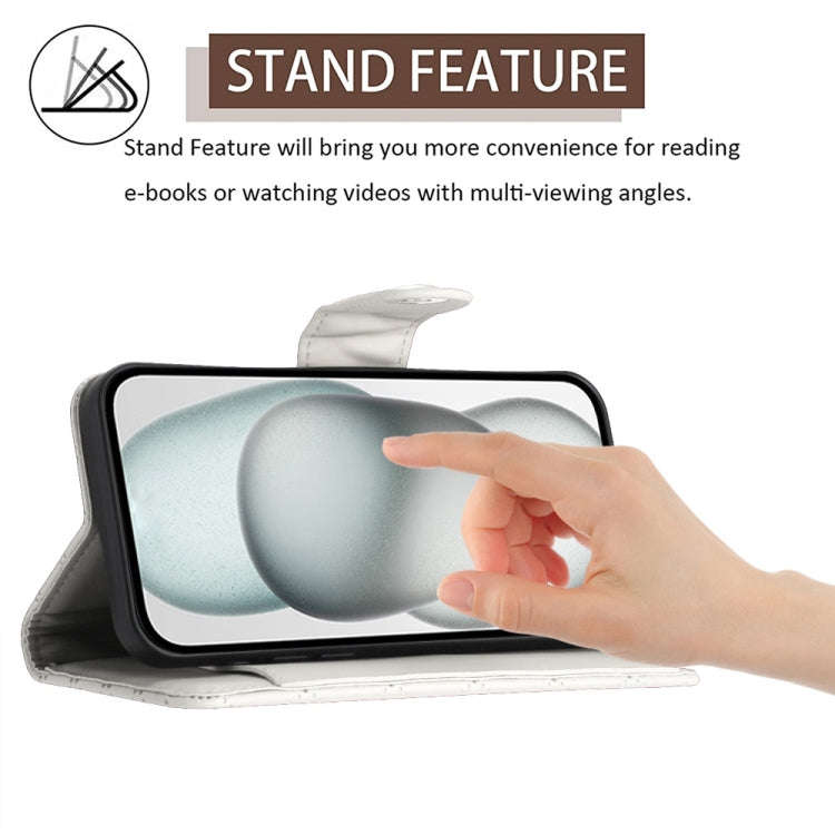 For ZTE Blade V60 / Axon 60 4G Rhombic Texture Flip Leather Phone Case with Lanyard(White)