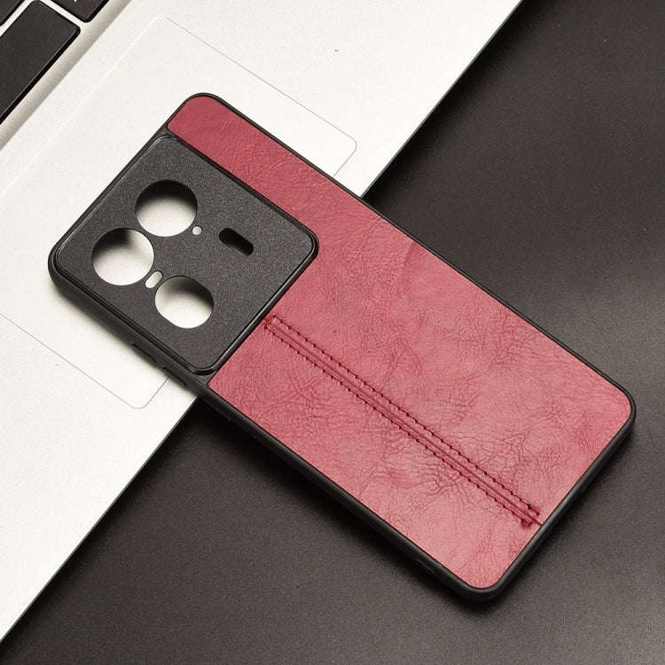 For Motorola Edge 50 Ultra / X50 Ultra Cow Pattern Sewing Card Bag Phone Case(Red)