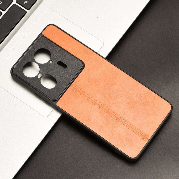 For Motorola Edge 50 Ultra / X50 Ultra Cow Pattern Sewing Card Bag Phone Case(Orange)